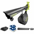 Sun Joe 24V-X2-BVM190 iON+ Cordless Leaf Blower & Vacuum Mulcher with 4.0 Ah Batteries and Charger 20024VX2BV190